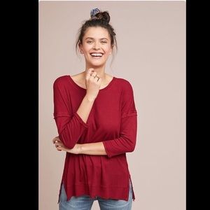 Anthropologie Willamette Deep Red Tunic